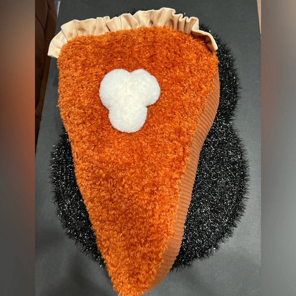 Large Slice of Pumpkin Pie Throw Pillow Whipped Cream  Fluted Crust Harvest Fall
